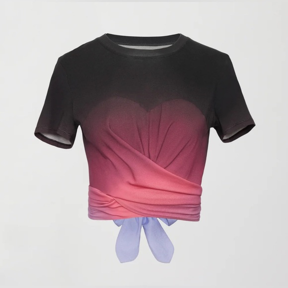 Carbon38 Black Ombré Wrap Tee and Leggings Set - Picture 8 of 8